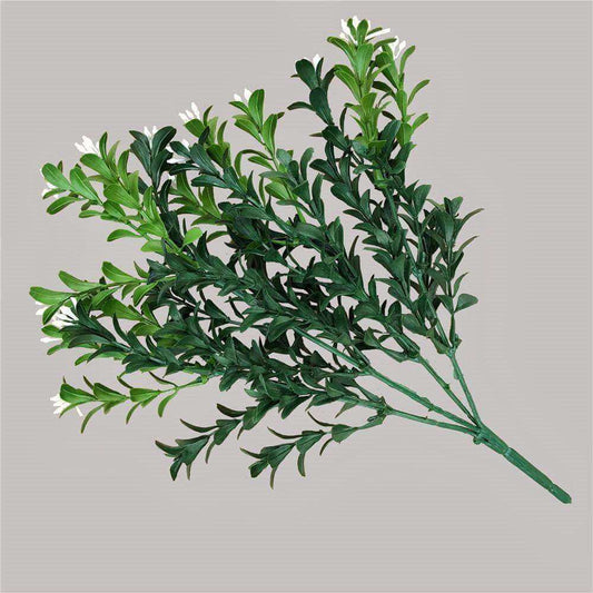 (5 Pack) Artificial Stem Flowering Boxwood Fake Plant 30cm-1