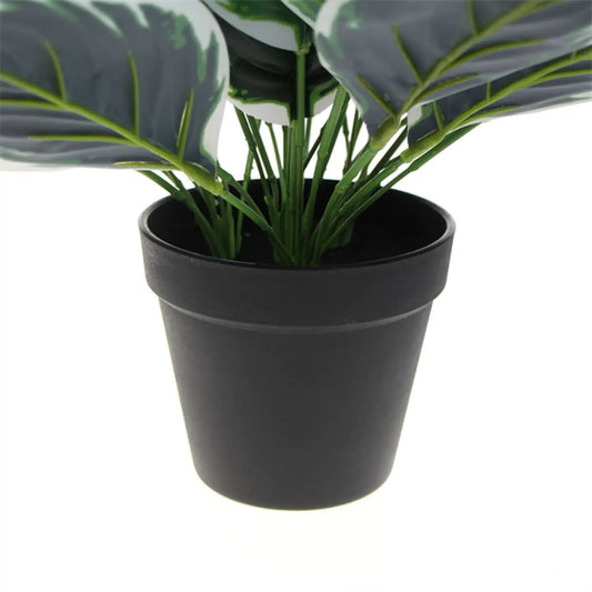 Dense Potted Artificial Calathea Plant 35cm-1